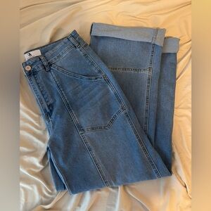 Classic Blue Denim Women's Cropped Pants